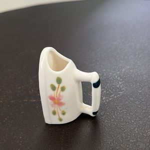 Vintage Toothpick Holder/ Needle Holder, Floral Bone China Iron